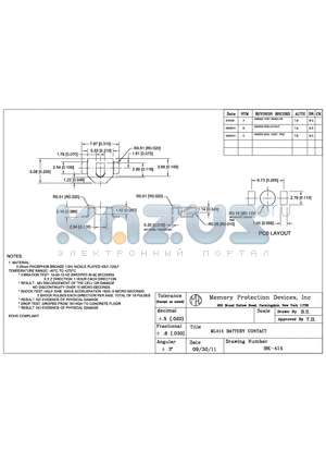 BK-414-TR datasheet - ML414 BATTERY CONTACT