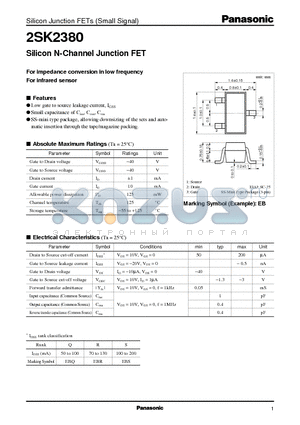 2SK2380 datasheet - Silicon N-Channel Junction FET