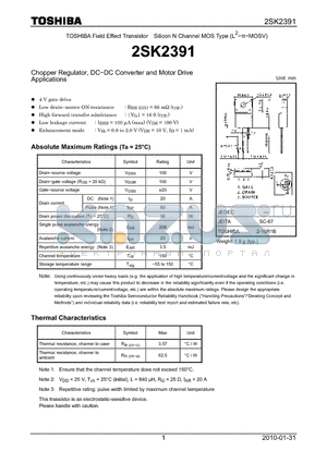 2SK2391_10 datasheet - Chopper Regulator, DC−DC Converter and Motor Drive