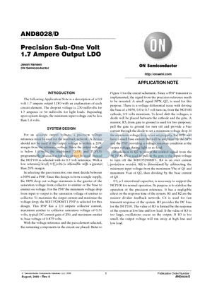 AND8028 datasheet - Precision Sub-One Volt 1.7 Ampere Output LDO