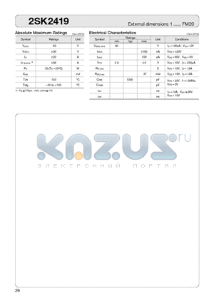 2SK2419 datasheet - MOSFET