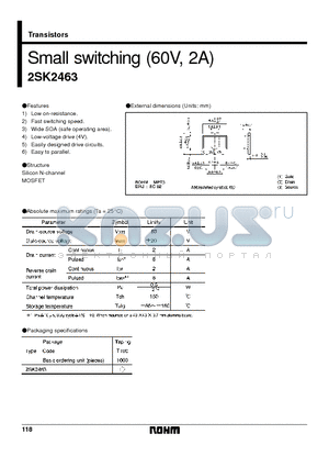 2SK2463 datasheet - Small switching (60V, 2A)