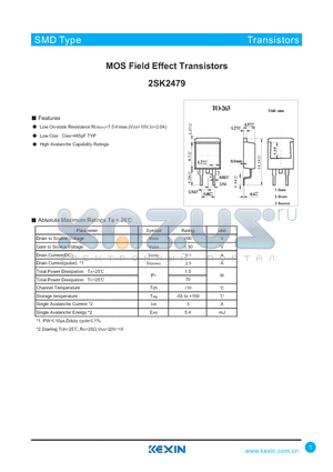 2SK2479 datasheet - MOS Field Effect Transistors