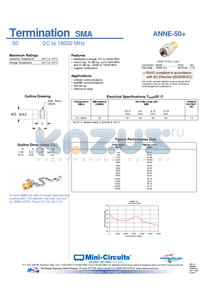 ANNE-50+ datasheet - Termination SMA