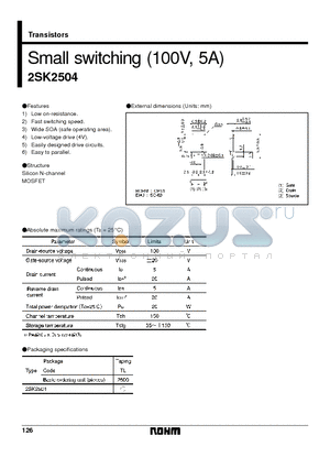 2SK2504 datasheet - Small switching (100V, 5A)