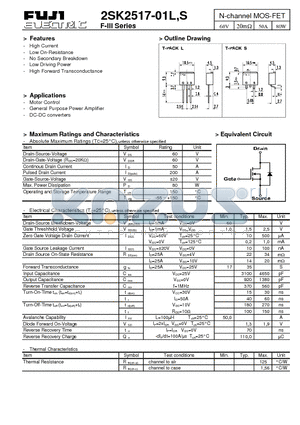 2SK2517-01L datasheet - N-channel MOS-FET