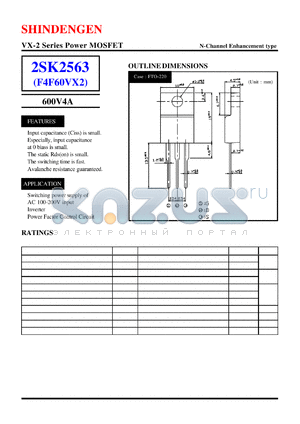 2SK2563 datasheet - VX-2 Series Power MOSFET(600V4A)