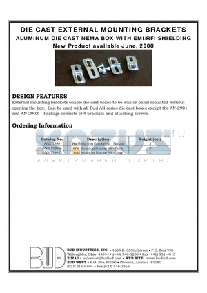 ANX-1390-G datasheet - DIE CAST EXTERNAL MOUNTING BRACKETS