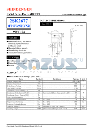 2SK2677 datasheet - HVX-2 Series Power MOSFET(900V 10A)