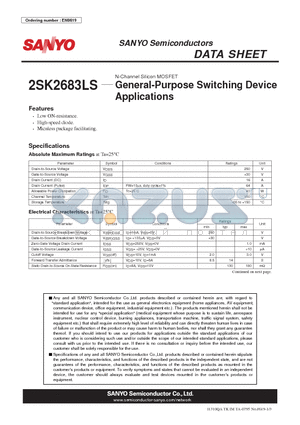 2SK2683LS datasheet - General-Purpose Switching Device