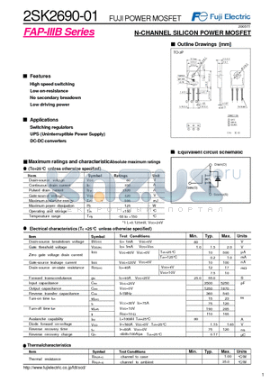 2SK2690-01_05 datasheet - N-CHANNEL SILICON POWER MOSFET