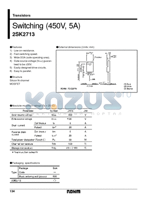 2SK2713 datasheet - Switching (450V, 5A)