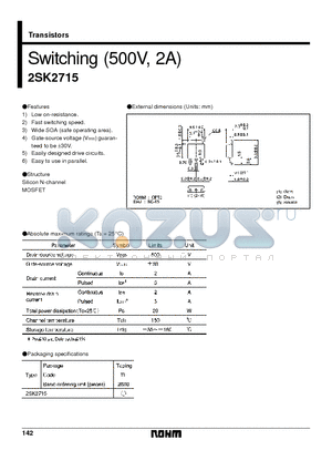 2SK2715 datasheet - Switching (500V, 2A)