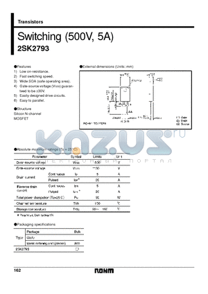 2SK2793 datasheet - Switching (500V, 5A)