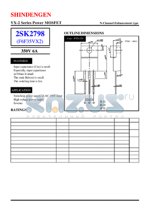 2SK2798 datasheet - VX-2 Series Power MOSFET(350V 6A)