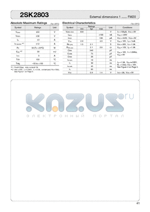 2SK2803 datasheet - MOSFET