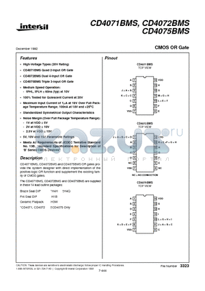 CD4071BMS datasheet - CMOS OR Gate