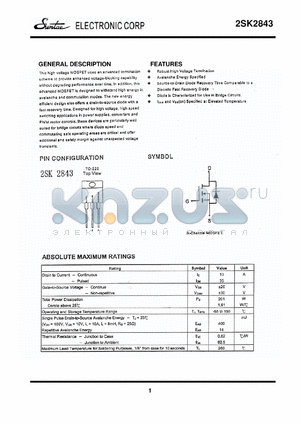 2SK2843 datasheet - POWER MOSFET
