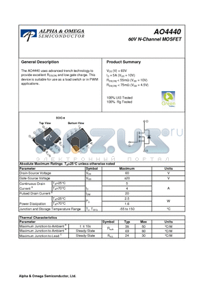 AO4440_10 datasheet - 60V N-Channel MOSFET