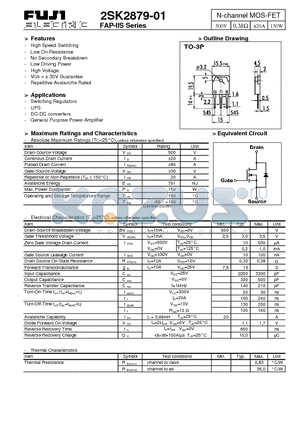 2SK2879-01 datasheet - N-channel MOS-FET