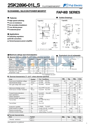 2SK2896-01L_05 datasheet - N-CHANNEL SILICON POWER MOSFET