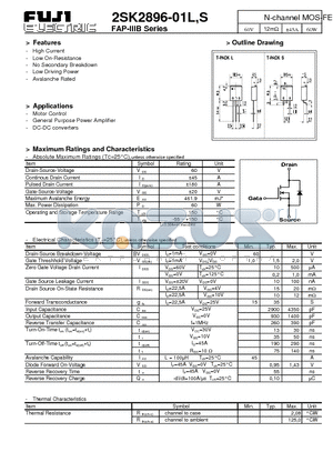 2SK2896-01S datasheet - N-channel MOS-FET