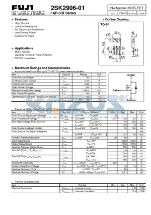 2SK2906-01 datasheet - N-channel MOS-FET