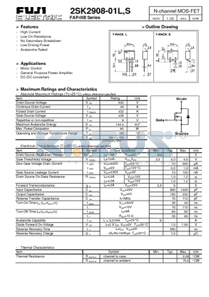 2SK2908-01S datasheet - N-channel MOS-FET