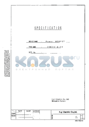 2SK2918-01 datasheet - Power MOSFET