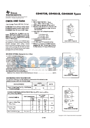 CD4081BMT datasheet - CMOS AND GATES