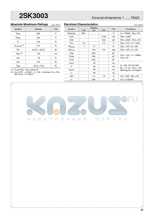 2SK3003 datasheet - External dimensions 1