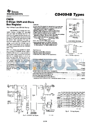 CD4094 datasheet - CMOS 8-STAGE SHIFT-AND-STORE BUS REGISTER