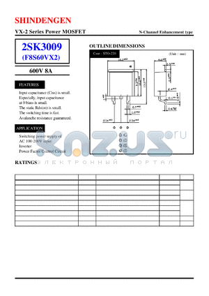 2SK3009 datasheet - VX-2 Series Power MOSFET(600V 8A)