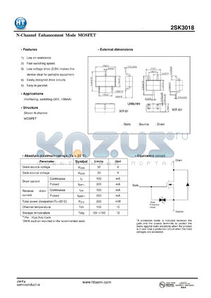 2SK3018 datasheet - N-Channel Enhancement Mode MOSFET