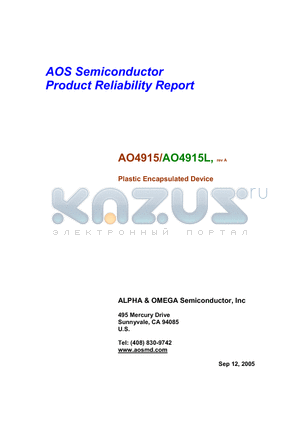 AO4915 datasheet - Plastic Encapsulated Device