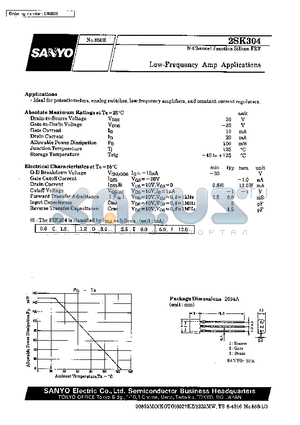 2SK304 datasheet - Low-Frequency Amp Applications