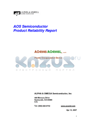 AO4946L datasheet - Plastic Encapsulated Device