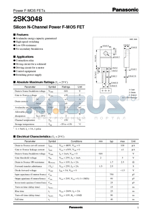 2SK3048 datasheet - Silicon N-Channel Power F-MOS FET