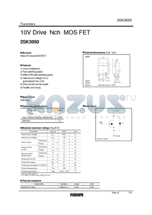 2SK3050 datasheet - 10V Drive Nch MOS FET