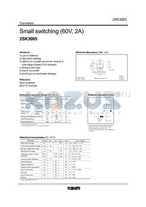 2SK3065T100 datasheet - Small switching (60V, 2A)