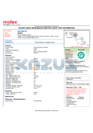 0913380103 datasheet - 5.00mm (.197