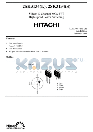 2SK3134L datasheet - Silicon N Channel MOS FET High Speed Power Switching