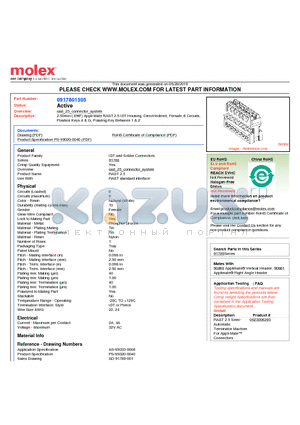 0917801505 datasheet - 2.50mm (.098