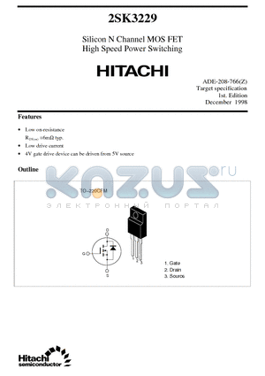 2SK3229 datasheet - Silicon N Channel MOS FET High Speed Power Switching