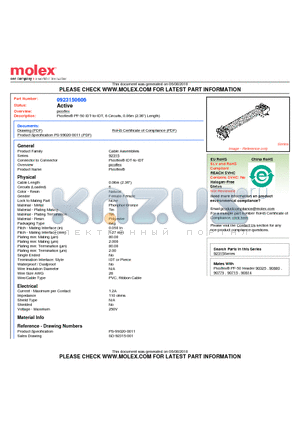 0923150606 datasheet - Picoflex PF-50 IDT-to-IDT, 6 Circuits, 0.06m (2.36