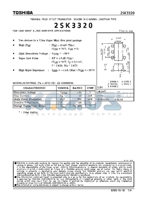 2SK3320 datasheet - N CHANNEL JUNCTION TYPE (FOR LOW NOISE AUDIO AMPLIFIER APPLICATIONS)