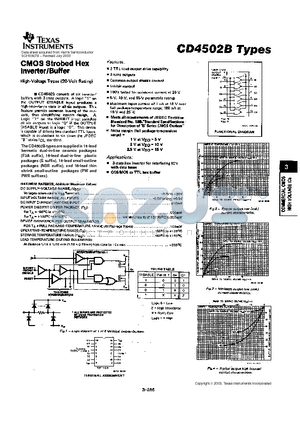 CD4502B datasheet - CMOS Strobed Hex Inverter/Buffer