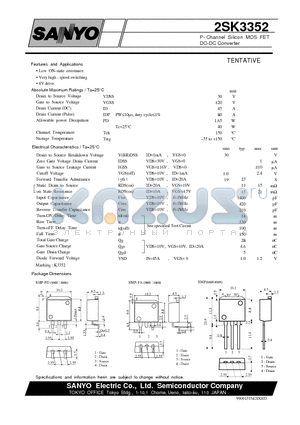 2SK3352 datasheet - P- Channel Silicon MOS FET DC-DC Converter