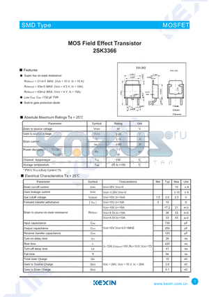 2SK3366 datasheet - MOS Field Effect Transistor