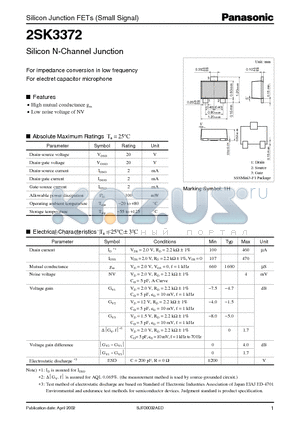 2SK3372 datasheet - Silicon N-Channel Junction